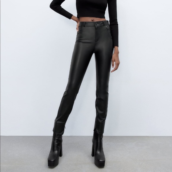FAUX LEATHER PANTS- SIZE SMALL - Picture 1 of 1
